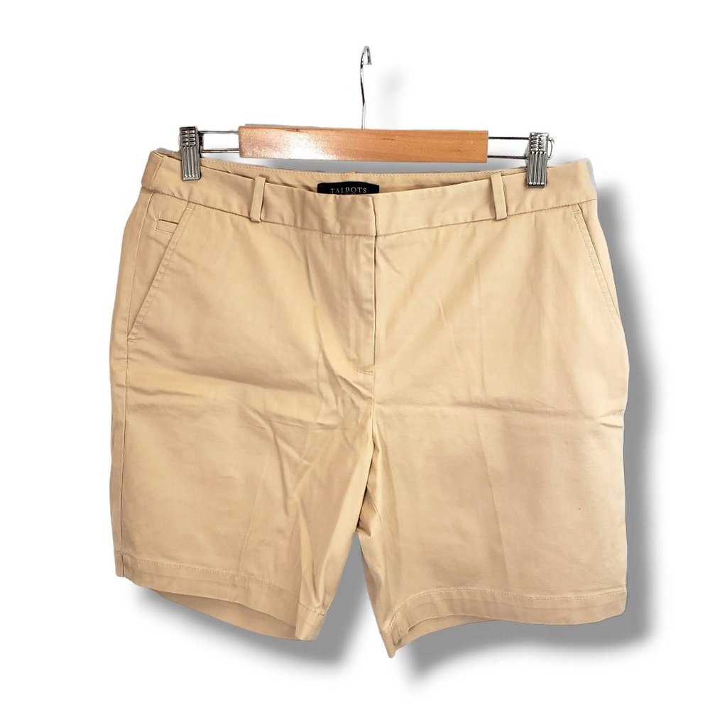 Talbots Tan/ Beige Mid-thigh Chino Bermuda Khaki Shorts Size 10
